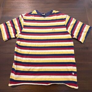 Vintage 70s Men’s Hang Ten Shirt Striped Rainbow Striped Size Large Skate Surf